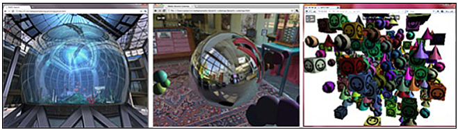 Figura 1.3 Aplicaciones de ejemplo WebGL publicadas por Google (con el permiso de Gregg Tavares, Google)